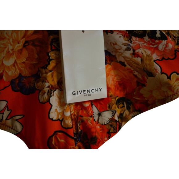 Givenchy NWT 36 One-Piece Bathing Suit Red Floral Butterfly Designer Swimwear - Picture 9 of 12